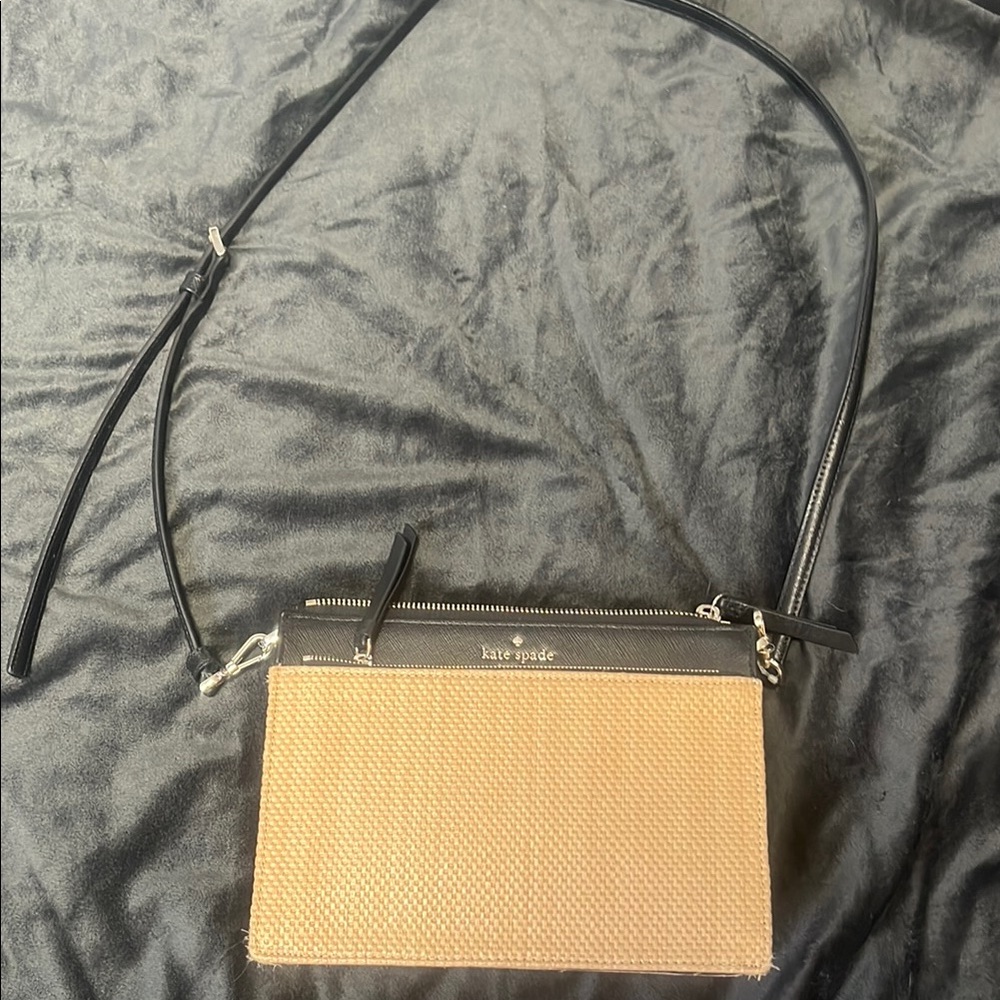 Kate Spade Black and Tan Structured Crossbody Bag